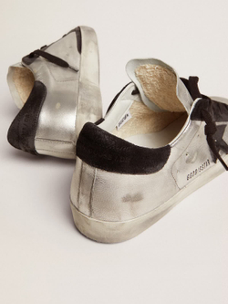 Super Star in silver leather with contrasting inserts