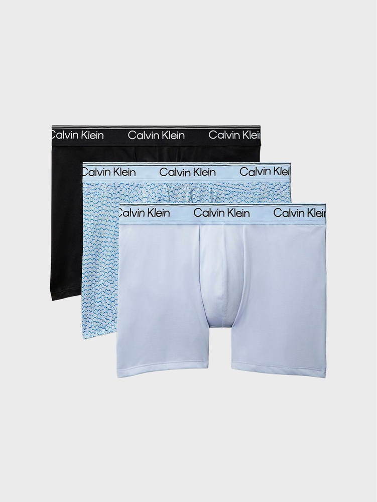 Мужские трусы Calvin Klein боксеры-брифы Microfiber Stretch 3-Pack Cactus Dot Print
