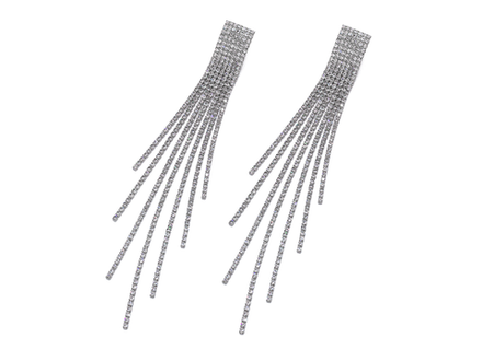 Серьги Вечерние 15см, со стразами