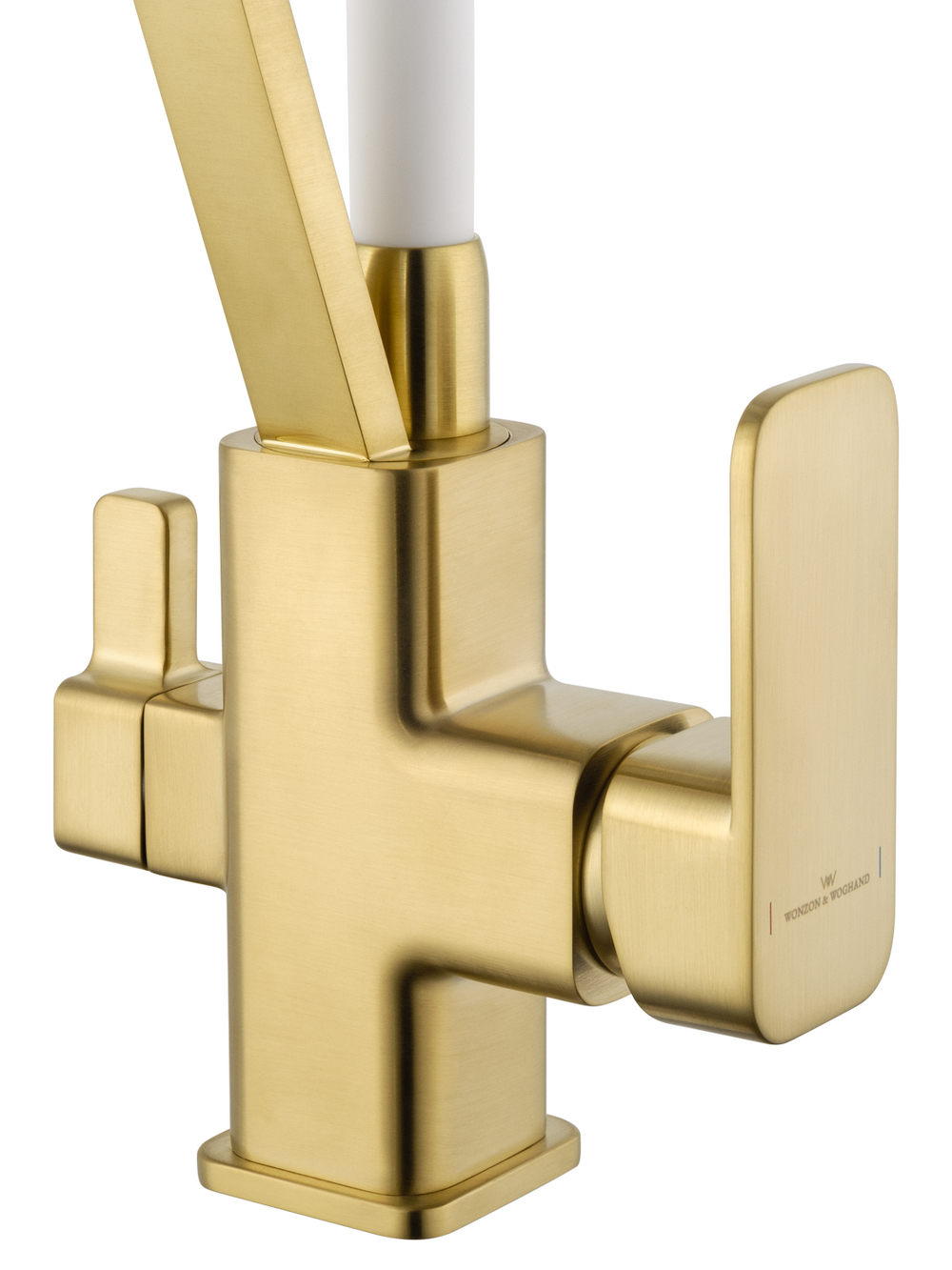 Смеситель для кухни с гибким изливом и подключением фильтра WONZON & WOGHAND, Брашированное золото (WW-88458013-BG(MW))