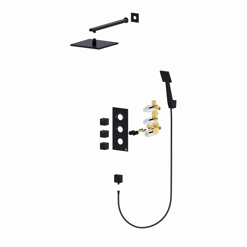 Душевой комплект Timo Tetra-Thermo SX-0199/03SM с термостатом черный