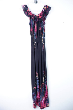 Платье длинное яркое, визуально 44 размер