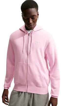 Мужская теннисная кофта Nike Club Full-Zip Fleece - pink foam/white