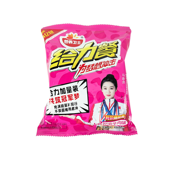 Чипсы 50 for a Power Meal в виде лапши со вкусом говядины, 51гр (розовая упаковка)