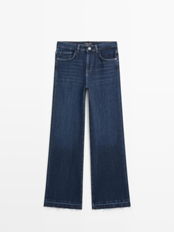 Massimo Dutti Джинсы клеш со средней посадкой, темно-синий