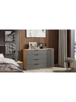 Комод для одежды Графит матовый 4 ящика 129х41х84 см