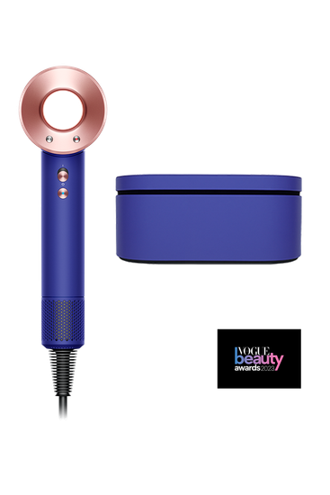 Фен Dyson Supersonic HD15, голубой/розовое золото + с подарочным кожаным чехлом