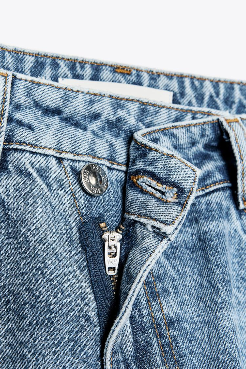 ZARA ДЖИНСЫ Z1975 STRAIGHT LEG HIGH WAIST, ВЫЦВЕТШИЙ СИНИЙ