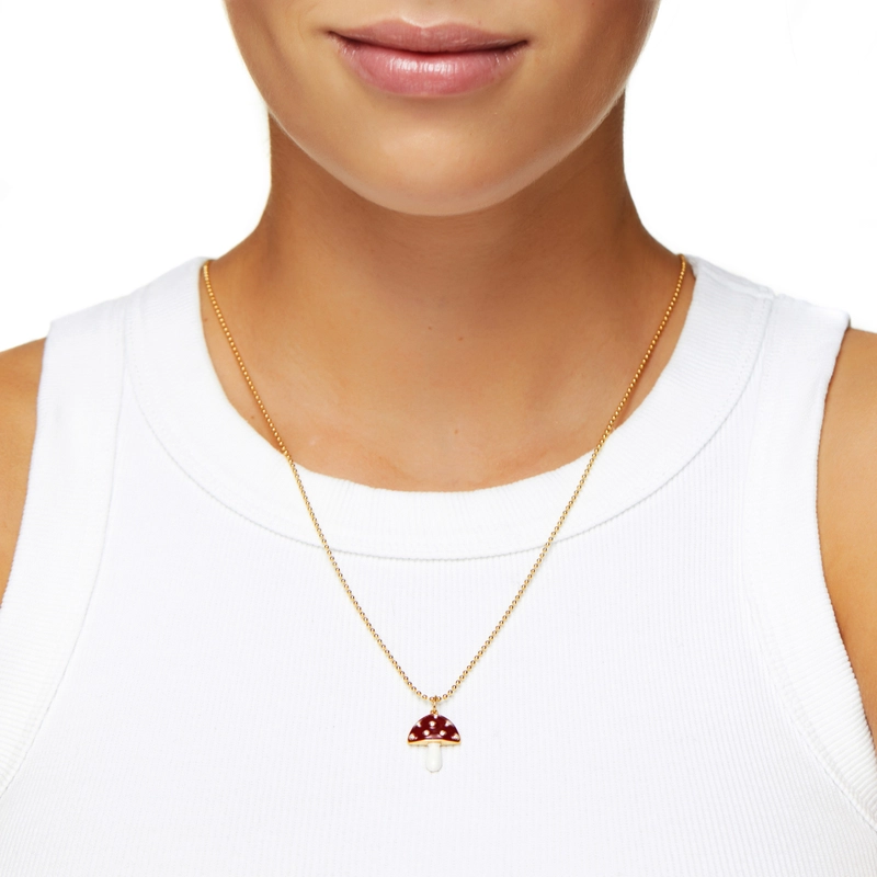 Колье Кристальный Мухомор – Коричневое