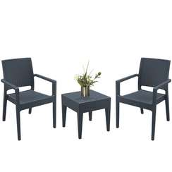 Комплект пластиковой мебели Miami Ibiza, антрацит