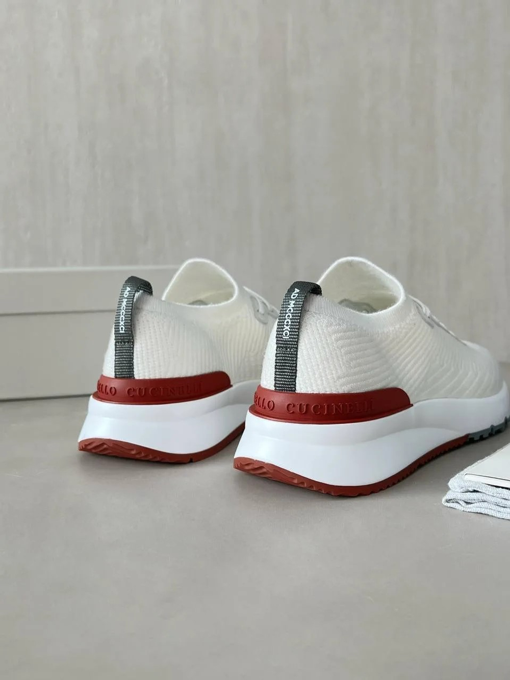 Текстильные белые кроссовки Brunello Cucinelli