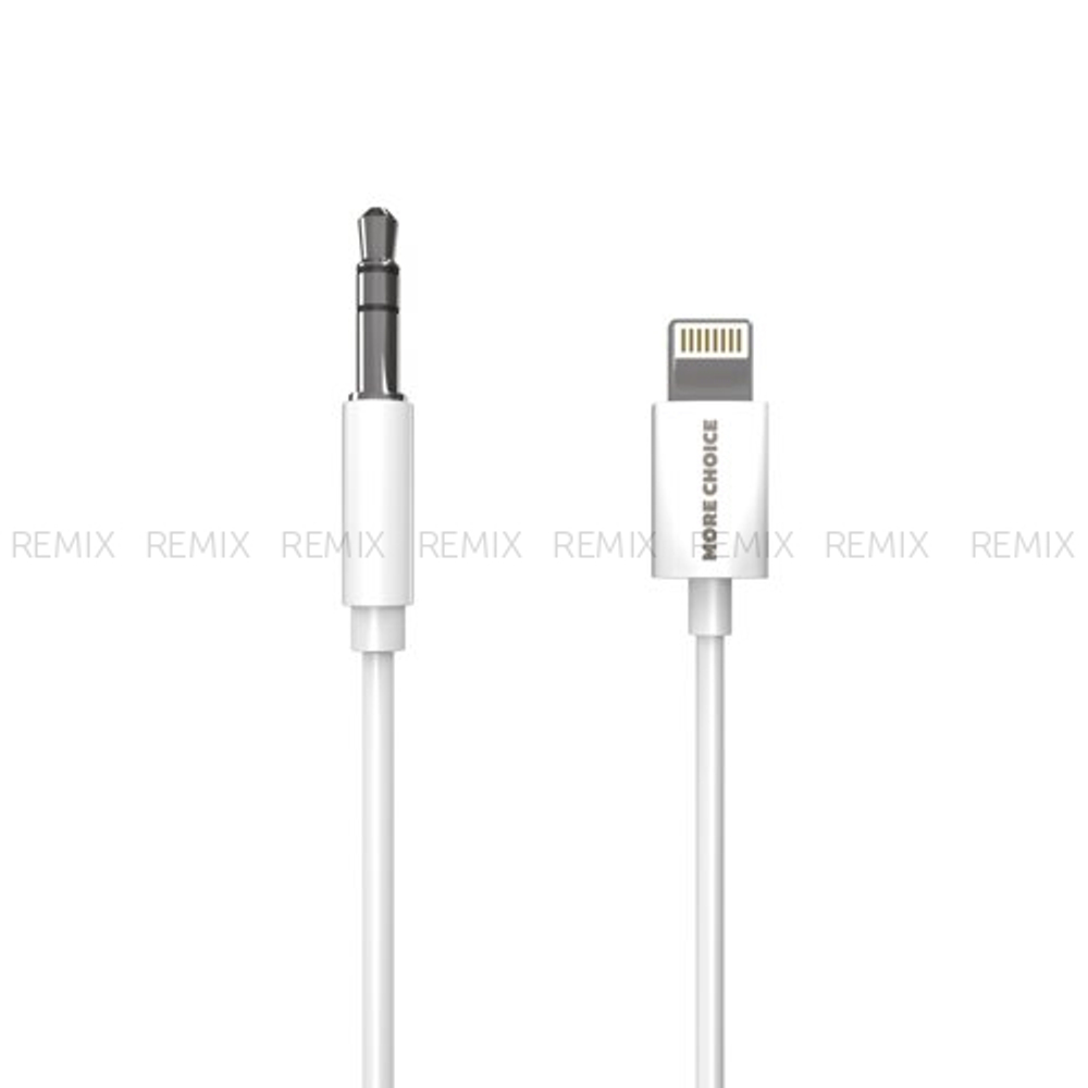 Аудиокабель AUX 3.5mm Lightning 8-pin 1м More choice UK22i (White)