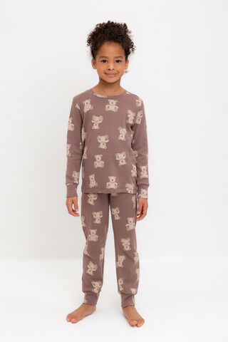 пижама  для девочки  К 1552/капучино,медвежонок с бантиком