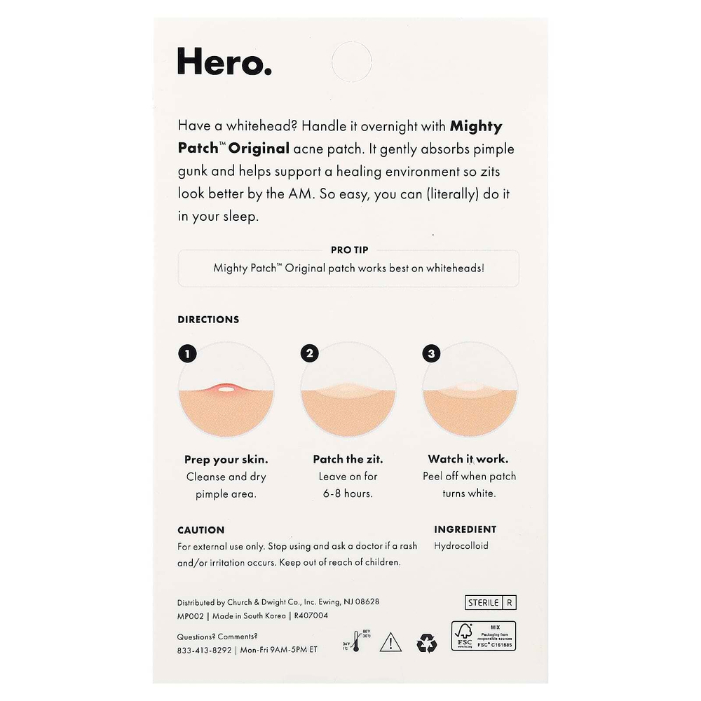 Hero Cosmetics, Mighty Patch™, 72 гидроколлоидных патча
