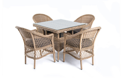 "Сицилия" обеденная группа плетеная, цвет соломенный