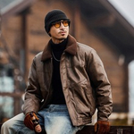 Мужская куртка из чистого белого утиного пуха с высоким наполнением 90%, зимняя утолщенная байкерская кожаная куртка с теплым меховым воротником для мужчин.