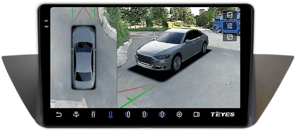Магнитола BMW X1 E84 2009-2014 (взамен верхнего бардачка) - Teyes CC3-2K-360 монитор 10.36" 2K QLED на Android 10, 6Гб+128Гб, CarPlay, 4G SIM-слот, 4 камеры в комплекте