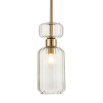 Подвесной светильник 1x60Вт E14, металл/стекло, античная медь/бежевый