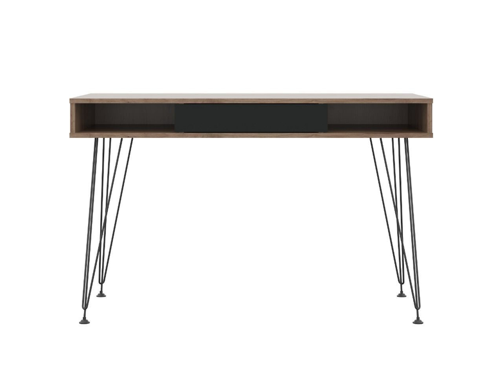 Стол письменный с ящиками Дуб Табачный/Чёрный Графит, МАРКЕ, 120х60х75,5 см