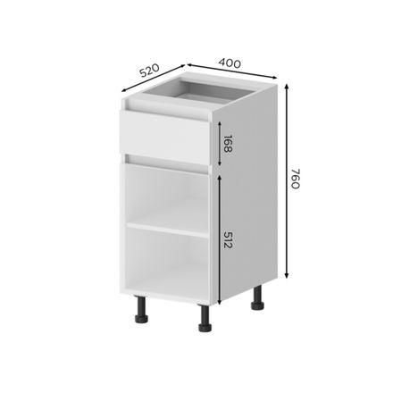 Кухня Модуль Н1Я 400 нижний Кашемир / Зеленый