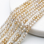 Фианит (кубический цирконий), цвет шампань, размер 3 мм, цена за нить 38 см