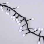 Гирлянда для дома Мишура 4 м, 200 ламп LED, d-1,4 см, черный пров, 8 реж, IP-40, Белый (возможность соединения)