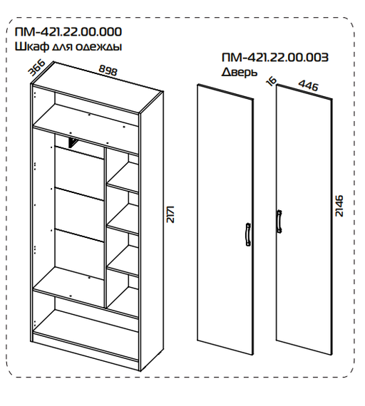 Бостон ПМ-421.22 Шкаф для одежды Синий