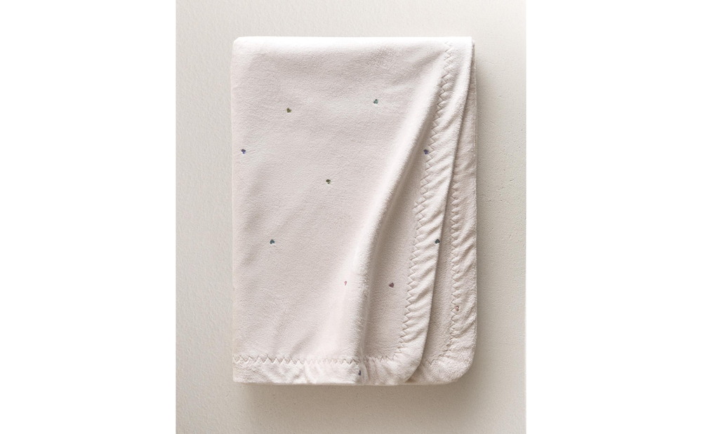 Zara Home плед детский из полиэстера, розовый, 85x120 см