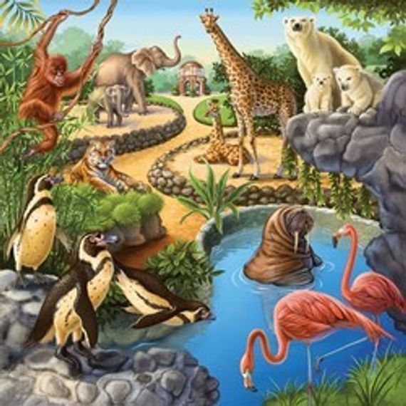 Puzzle пазлы Wald-/Zoo-/Haustiere 3x49 pcs