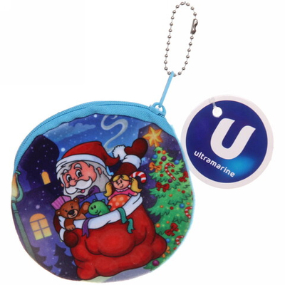 Кошелек с цепочкой «Дед Мороз с друзьями», d-10 см