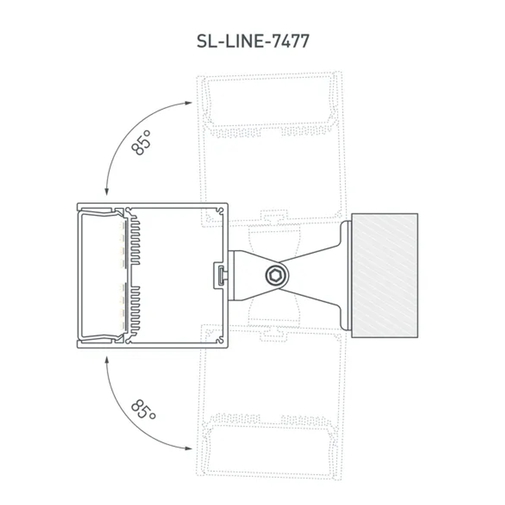 Профиль с экраном SL-LINE-7477-2500 BLACK+OPAL (Arlight, Алюминий) 027991
