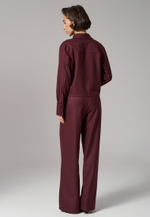 Рубашка-жакет укороченная бордовая