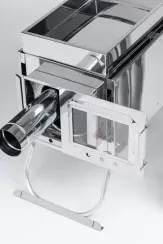 Печь камин ИНВЕНТ малая нерж 0,8мм со стационарными экранами + короб для камней в сумке 37591