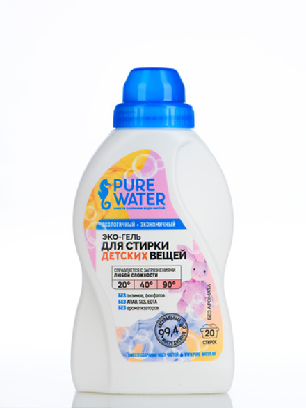 Гель для стирки детских вещей, Pure Water, 480 мл