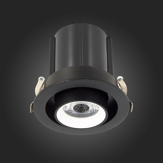 ST702.448.12 Св-к встр. Черный LED 1*12W 4000K 900Lm Ra80 24° IP20 D90xH92 180-240V Встраиваемые светильники