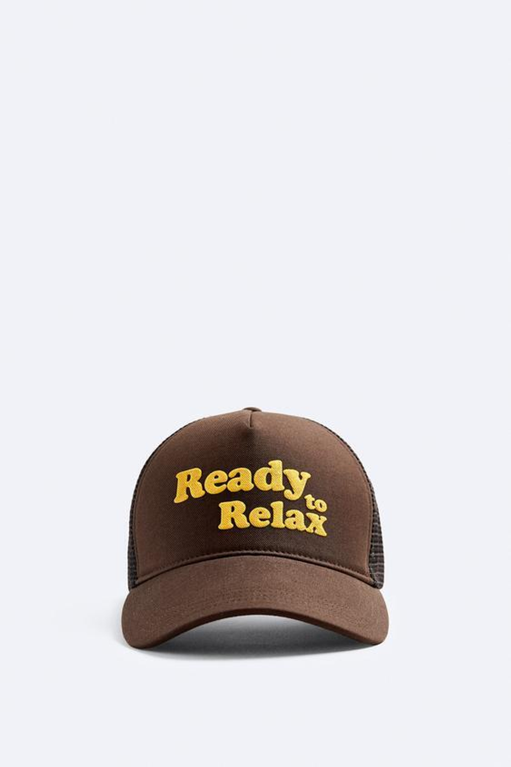 ZARA КЕПКА С РЕЛЬЕФНОЙ НАДПИСЬ, КОРИЧНЕВЫЙ