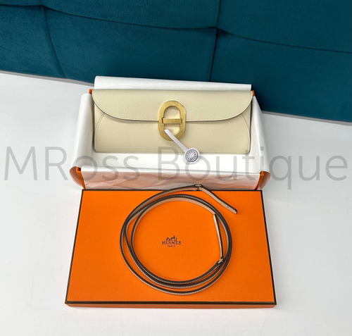 Сумка-клатч Hermes Maillon To Go Wallet в молочном цвете