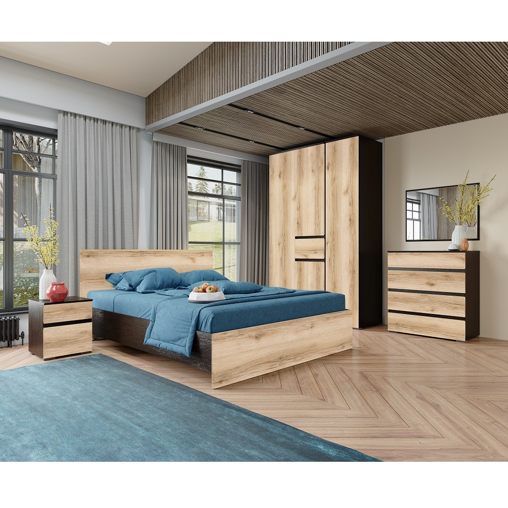 Кровать 160x200 с настилом из ДСП Плейона, венге