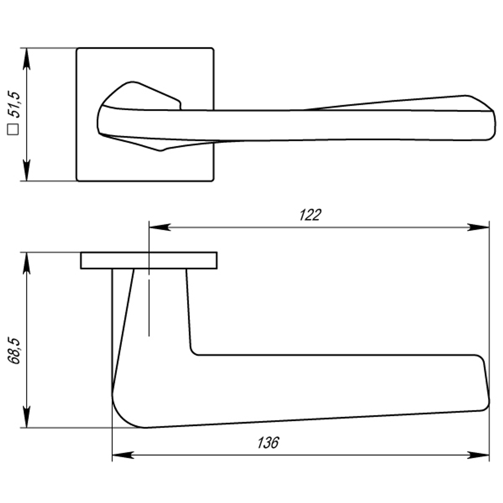 Ручка раздельная Armadillo TORSO USS SN-3 Матовый никель