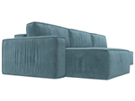 Диван угловой Прага модерн лонг левый угол, Бирюзовый, Велюр, 116584L