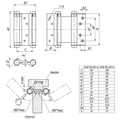 Петля барная пружинная BH586SS SN TECH матовый никель