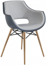 Кресло пластиковое с обивкой Papatya Opal Wox Pro Soft Beech