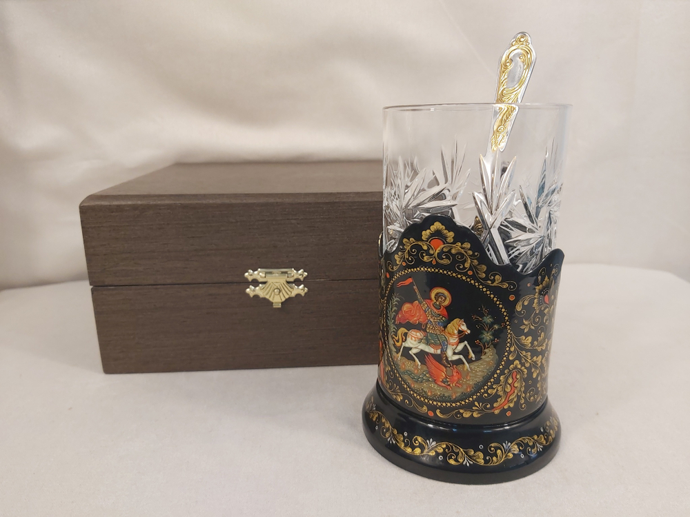 Чайный набор "Георгий Победоносец" (Ручная роспись Палех)