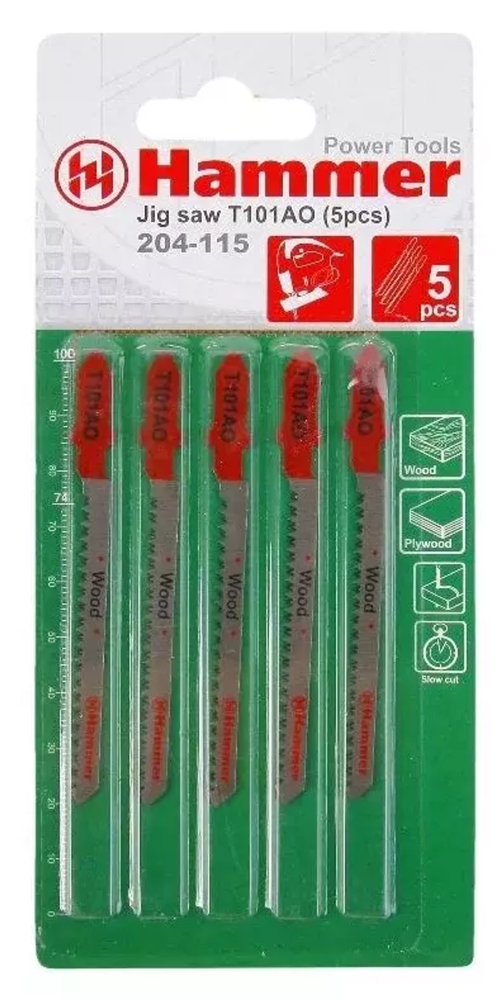 Пилка для лобзика Hammer Flex 204-115 JG WD T101AO (5шт.)