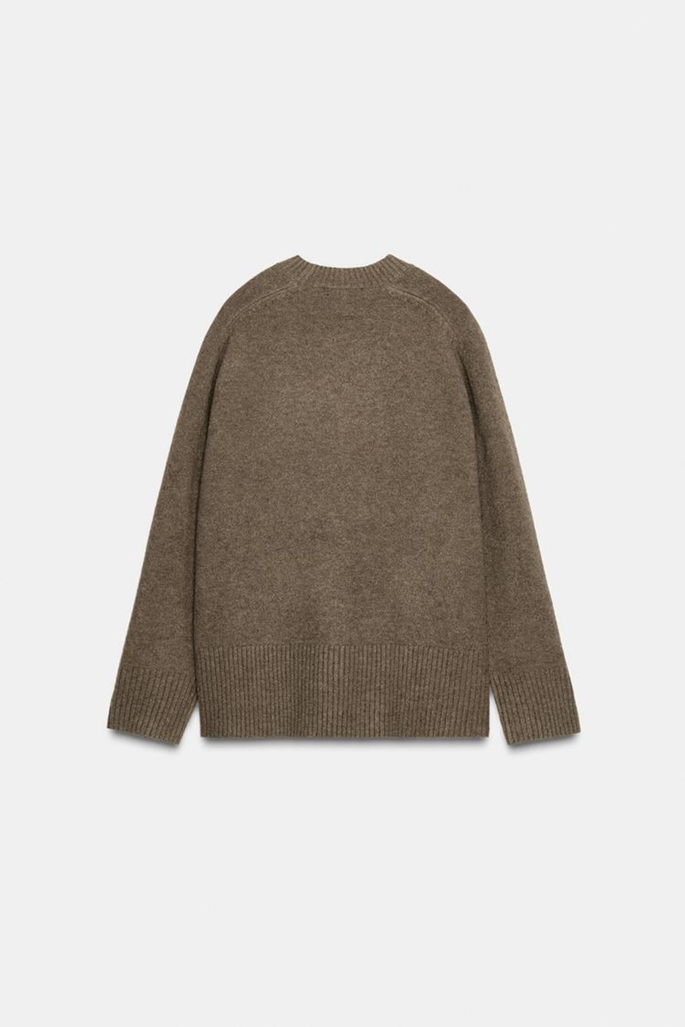 ZARA МЯГКИЙ ТРИКОТАЖНЫЙ СВИТЕР, РОЗОВАТО-КОРИЧНЕВЫЙ