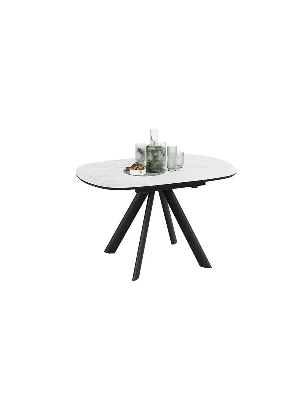 Стол кухонный Черный муар мрамор 100(135)х90х76 см