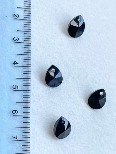 6128-jet Кристалл "Капля" 10 мм, черный