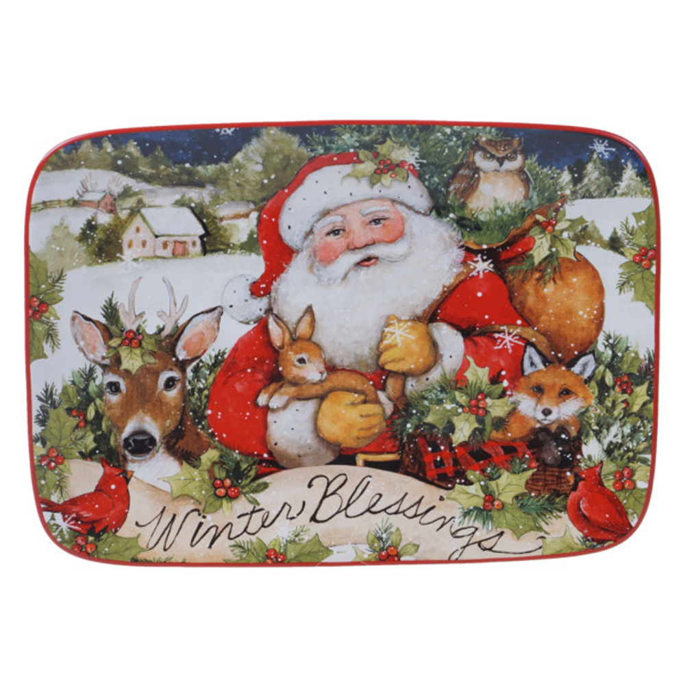 Блюдо прямоугольное 35.5х25см Certified Int. Магия Рождества Санта