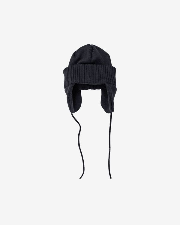 Шапка ушанка вязаная черная - фото 1