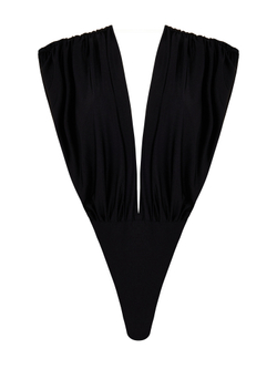 Боди с глубоким вырезом из бифлекса